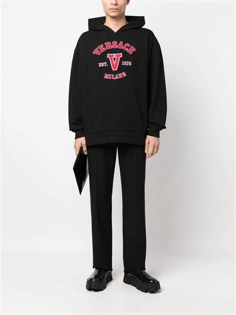 versace jeans hoodie sale|Versace patch embroidery hoodie.